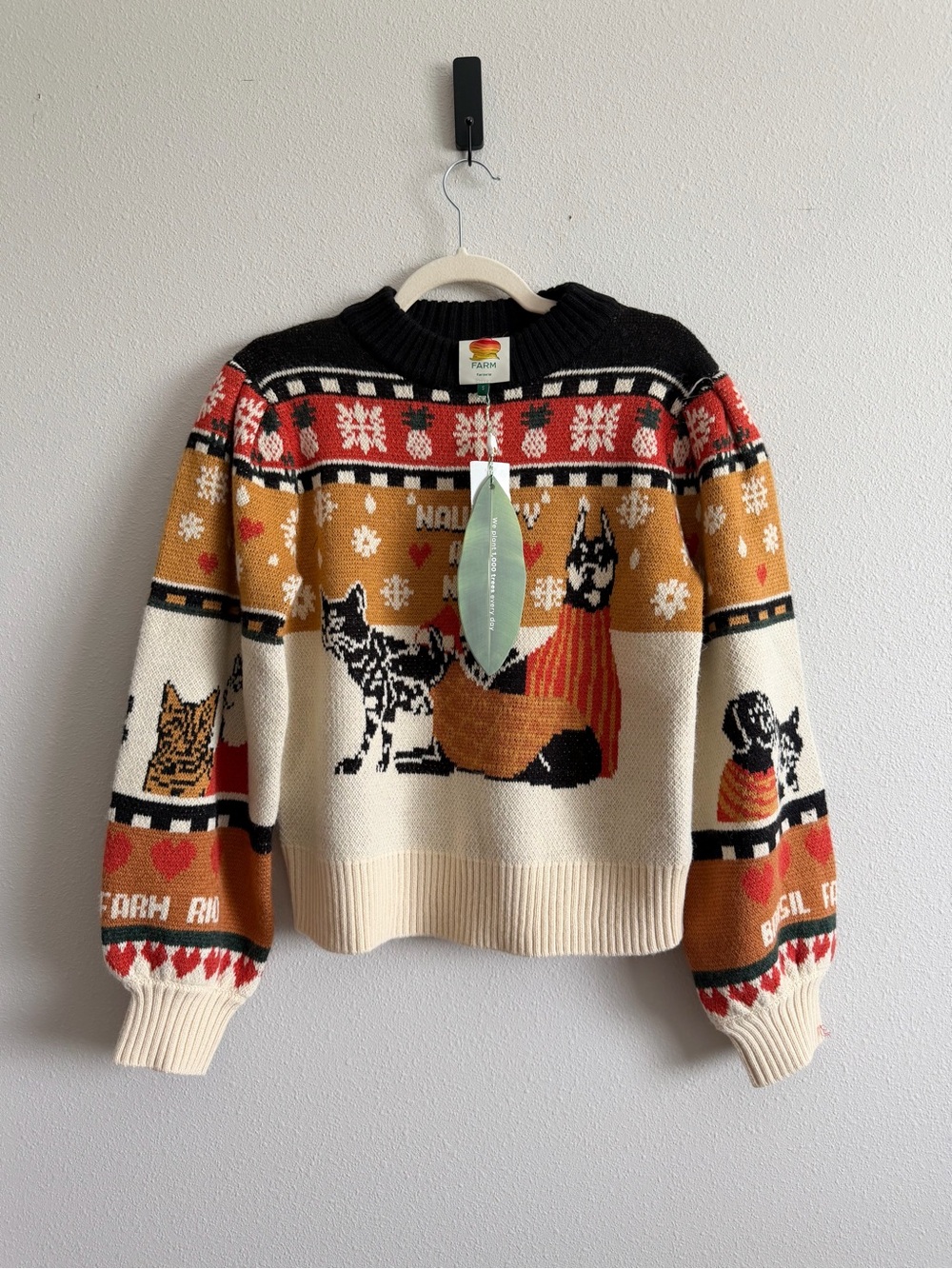 NWT FARM Rio Naughty and Nice Fair Isle Sweater Small - Picture 6 of 11